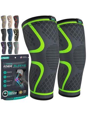 New Compression Knee Brace for Women & Men, 2-Pack Knee Brace for Running